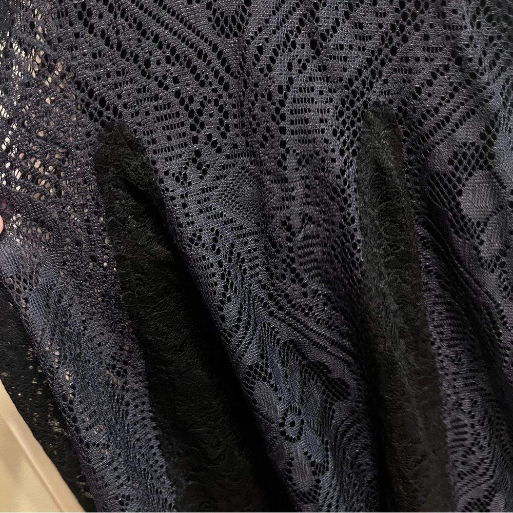 Free People Miracle Blue Black Lace Racerback Dress Small Whimsygoth Whitchy - Picture 7 of 13